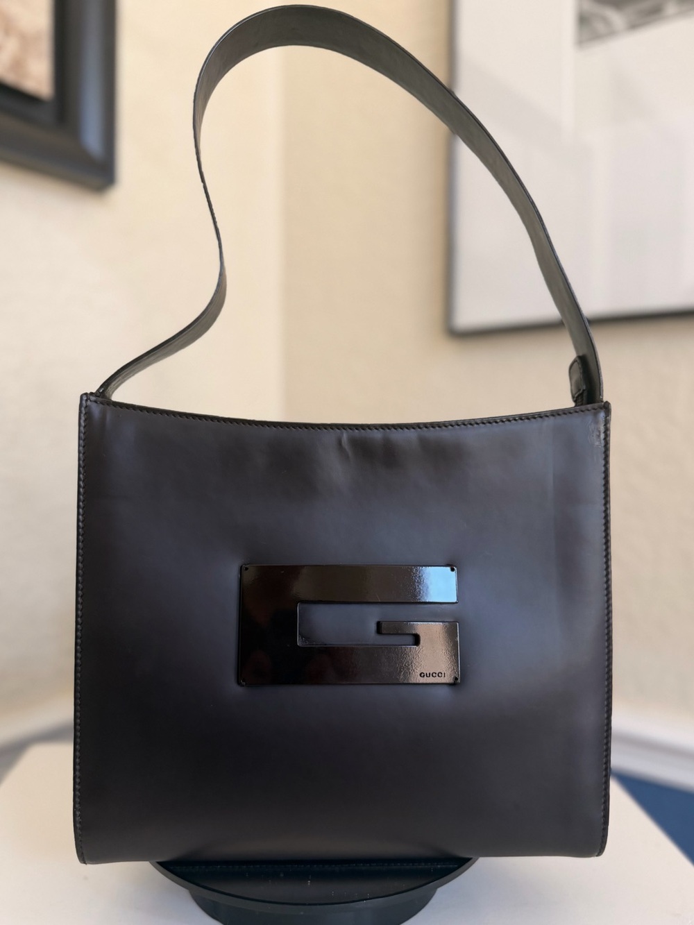 Gucci Tom Ford Era Lacquered Square G Leather Bag - Picture 2 of 15
